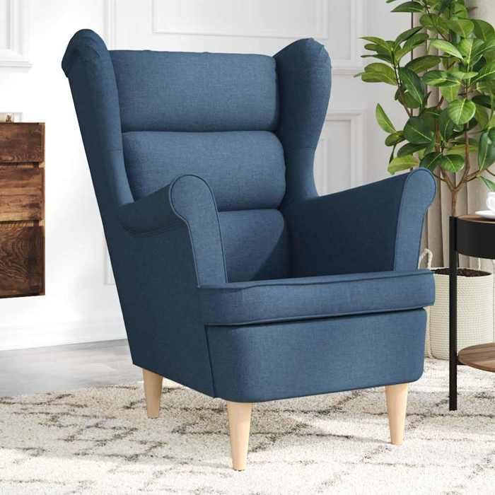 Fauteuil 1 PLACE - JILI - bleu 74x84x100 cm tissu - L 74xP 84xH 100 cm EU4810
