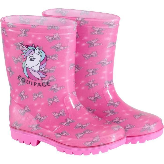 Bottes déquitation bébé fille Equipage Butterfly Wellies - phlox pink