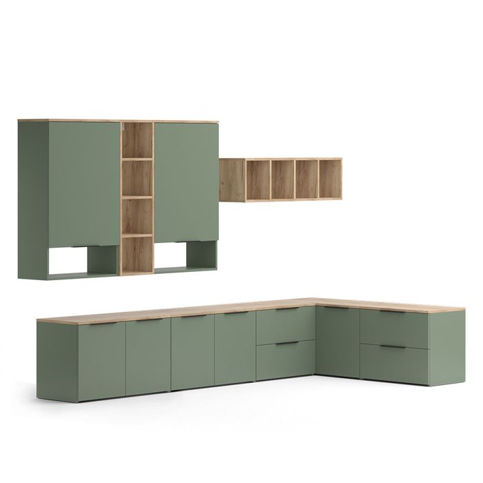Meuble-paroi Wido 9 parties Vert Vicco 57458 Meuble-paroi Wido 9 parties Vert Vicco 57458