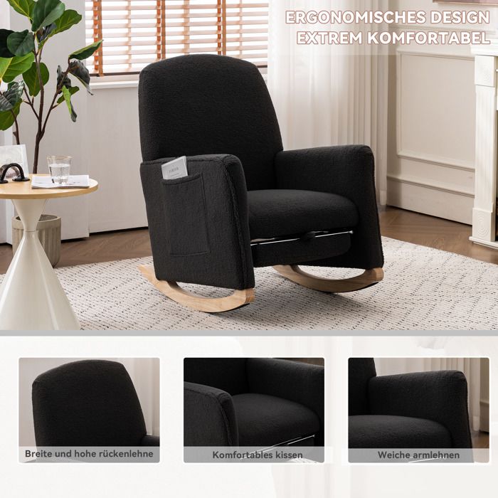 044 Fauteuil à bascule avec pouf fauteuil relax avec ottomane fauteuil à bascule pour lintérieur avec dossier haut pour le
