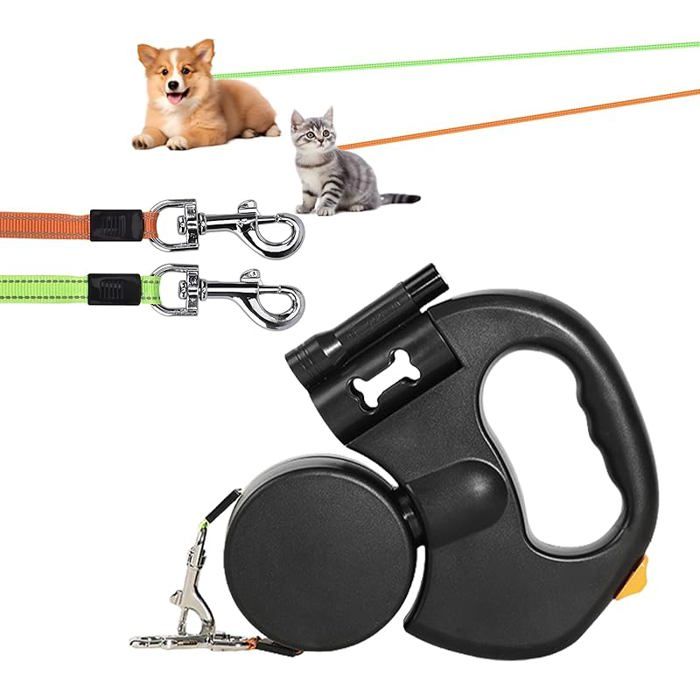 Meilleurs prix pour Laisse chien enrouleur rétractable 300cm double usage adaptée aux chiens de toutes tailles pour promenades flexibles LAISSE