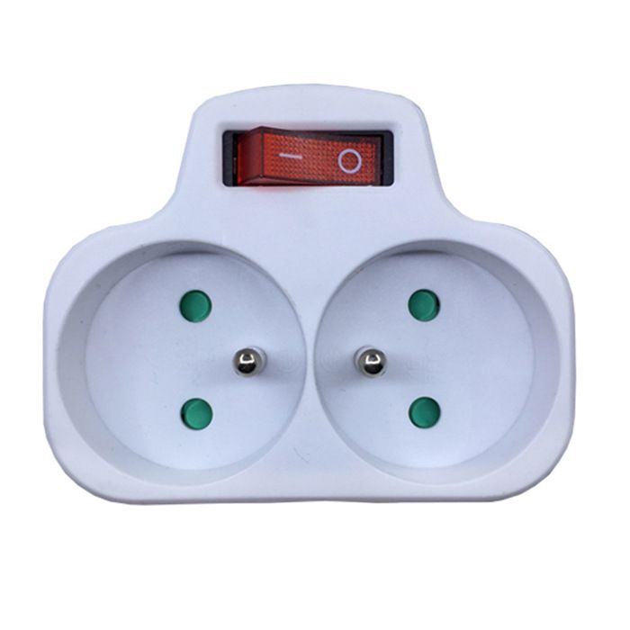 Prises Électriques avec Interrupteur Multiprise 2 en 1 Electrique Murale Fiche Prise Murale Electrique 16A 230V Blanc