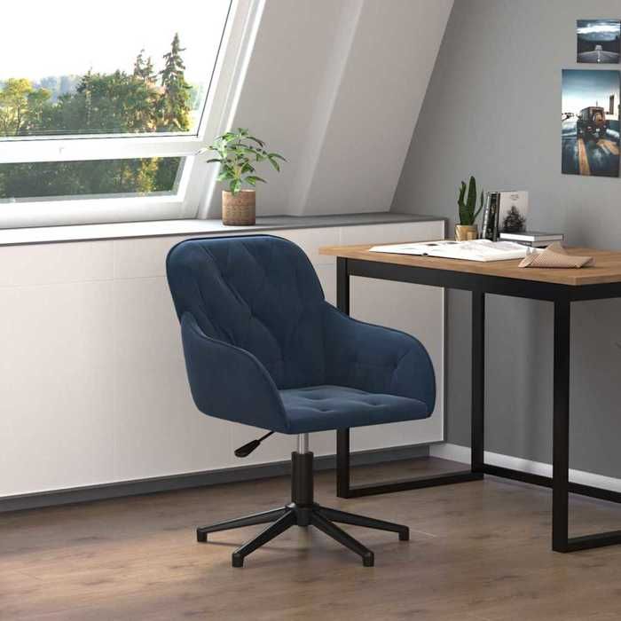 SALE 2026 Chaise pivotante de bureau Bleu - Chaise pivotante de bureau Bleu Velours PRO284379034