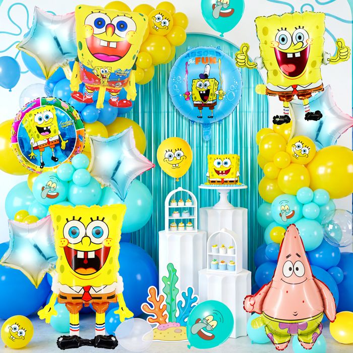 Kit de décoration de ballons - INBOXXARTY - SpongeBob - Multicolore - Arche & guirlande - Ballons aluminium et latex