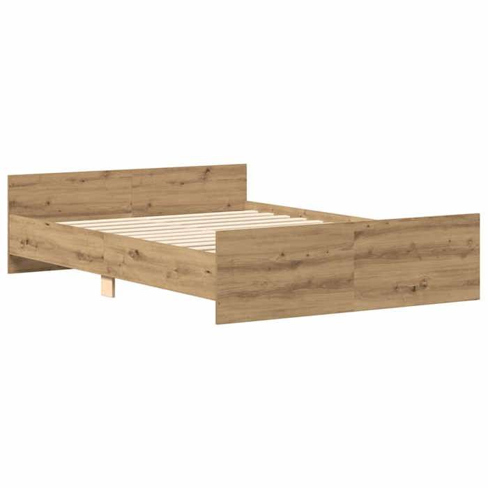 Lit 140x190cm - VIDAXL - Cadre de lit MODERNE - sans matelas - chêne artisanal L7295