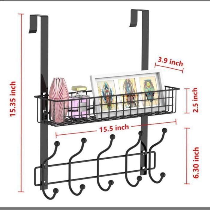 rangement de douche suspendu à la porte de la douche – étagère de douche pratique – montage sans perçage – accessoire de rangement