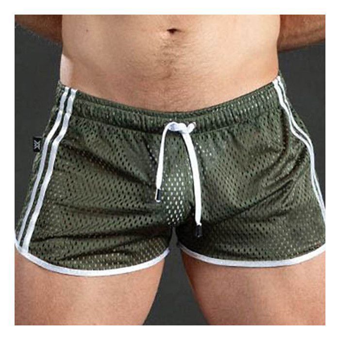 Short de bain homme – Mesh aéré séchage rapide coupe 3/4 – Idéal pour la plage et le sport Vert