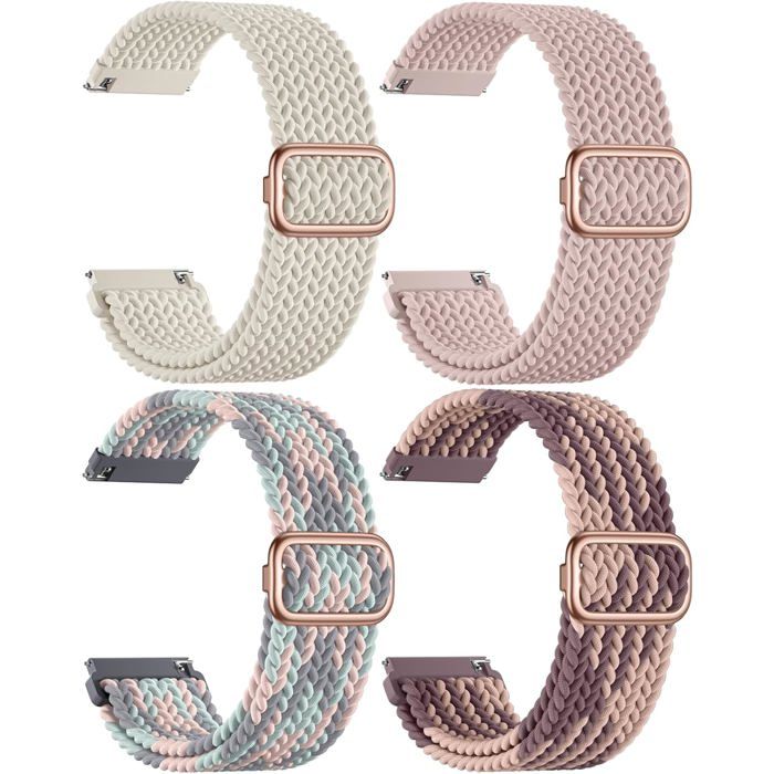 Bracelets De Montre Tressés 18Mm Compatibles Avec Garmin Venu 3S Bracelet - Garmin Venu 2S Pour Femmes Et Hommes Band En Nylon So