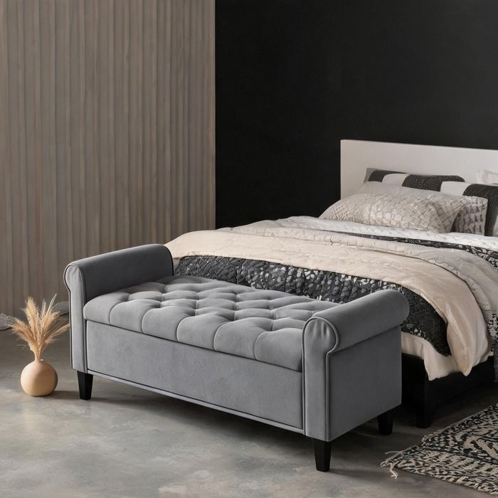 Bz Banquette Bz en Polyester Gris 126 x 48.5 x 57 cm - Gris Polyester 126 x 48.5 x 57 cm Ref 9KI3B3