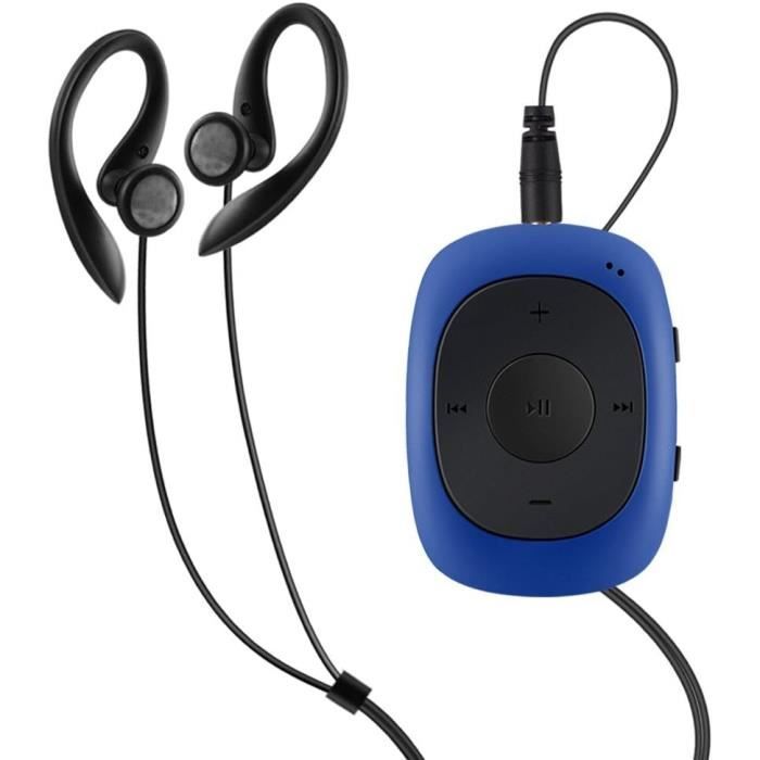 AGPTEK Lecteur MP3 64 Go avec Clip Lecteur de Musique Sport Léger avec Écouteurs et Étui en Silicone - Bleu
