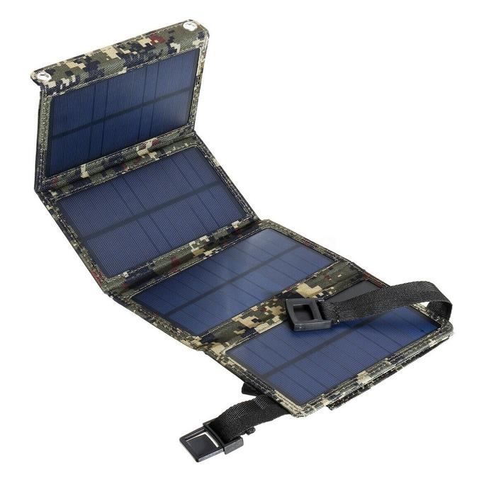 Panneau Solaire Portable Pliable 20W/21W - Recharge USB 5V Pour Smartphone, Tablette, Power Bank - Idéal Randonnée, Camping
