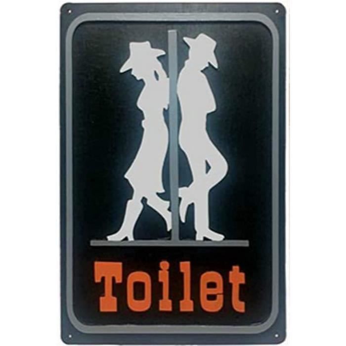 Plaque Toilettes Métal Décoration Rétro-Vintage