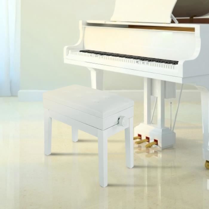 Banquette de piano réglable en hauteur Banquette de siège rembourrée en  polyuréthane avec rangement pour tabouret (blanc) - Cdiscount Instruments  de musique