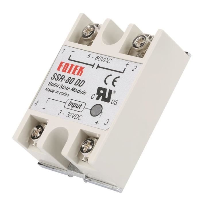 SSR-80 DD SSR-80 relais statique DC-DC 5-220V DC avec interrupteur sans contact