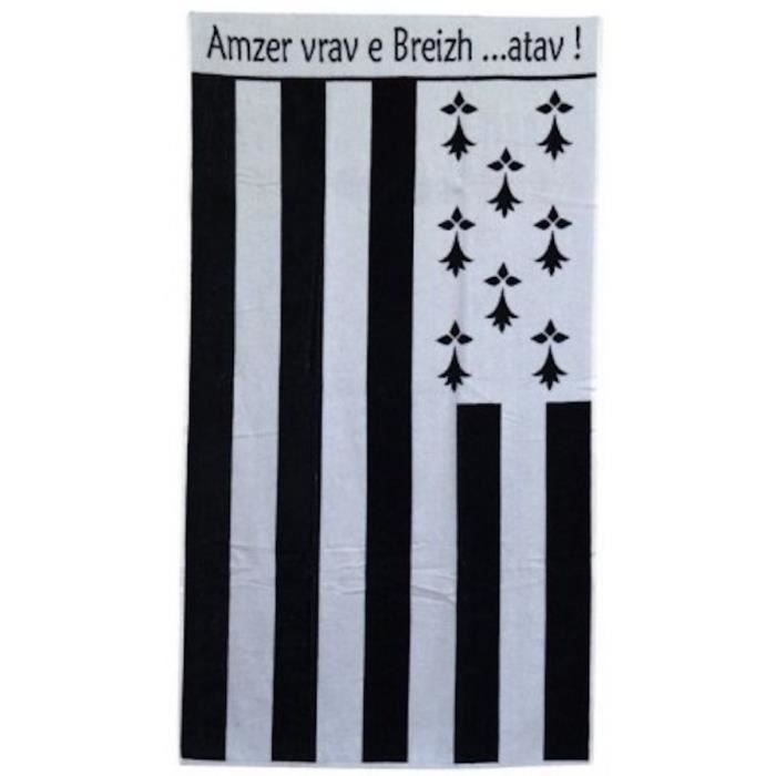 Serviette De Plage Drapeau Breton Gwenn Ha Du 440gr Achat