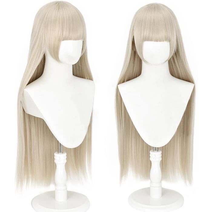 MapofBeauty Perruque Queue De Cheval Longue Droite 2 Clips - Cosplay Lolita Cyan Bleu - Fibre Haute Température 120 Cm