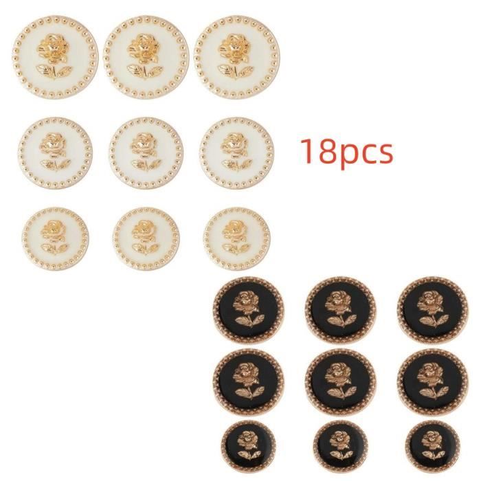 Lot De 5 Boutons Vintage Dorés Pour Vêtements - Taille 15/20/25 Mm - Métal Haute Qualité - DIY Couture, Décoration Mariage