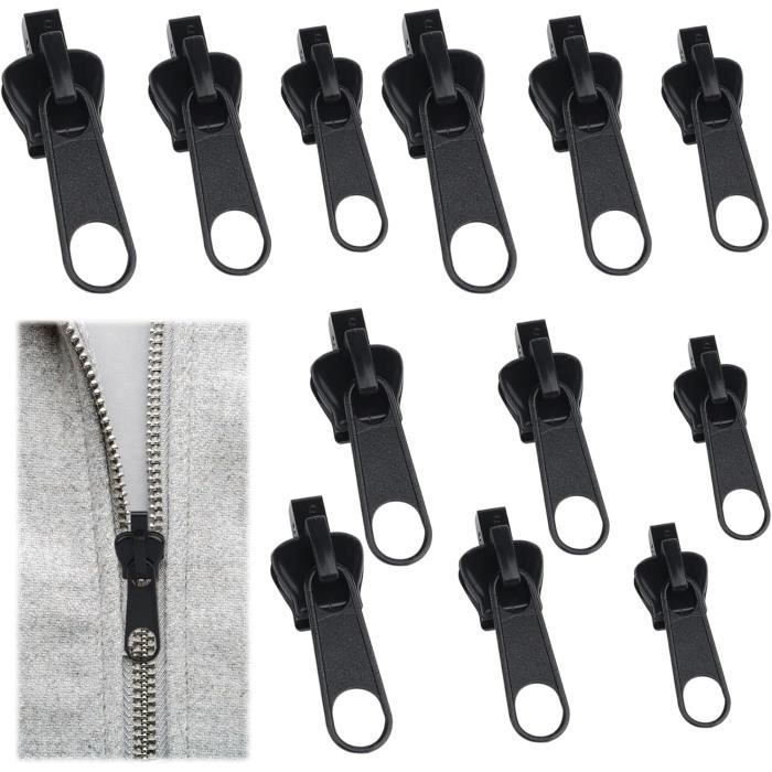 Lot De 12 Curseurs De Fermeture Éclair Universels - Tailles 3, 5, 8 Cm - Pour Réparer Vêtements, Valises, Sacs - 5