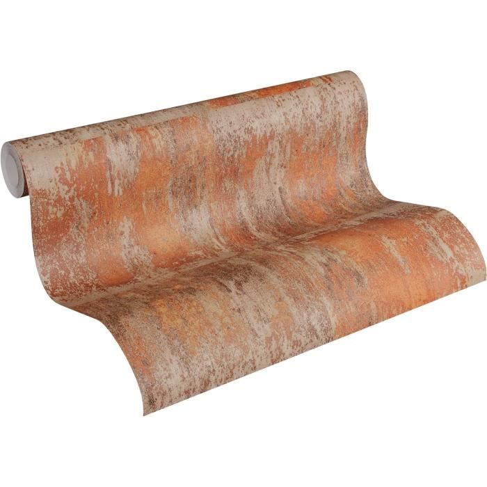 A.S. Création Papier Peint Intissé Greenery Papier Peint Uni - 10,05m X 0, 53m - Beige Métallisé 322622 32262-2