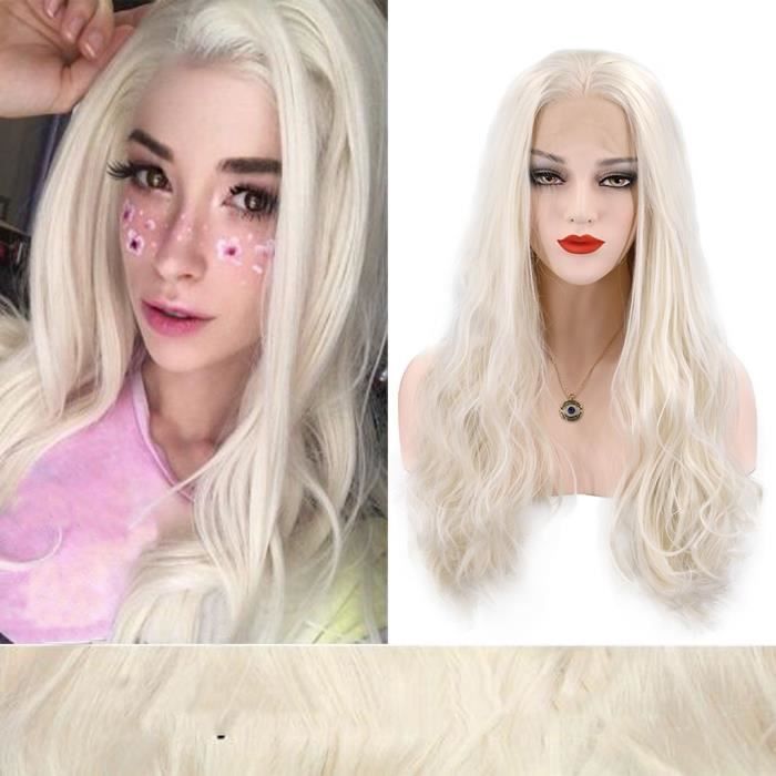 perruque cheveux blancs femme
