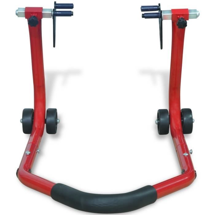 Cales De Roues Vidaxl Support Avant Pour Moto Rouge Achat Vente Cale Desenlisement Cales De Roues Vidaxl Support Cdiscount