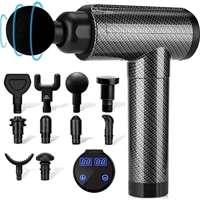 Pistolet De Massage Musculaire Profond WS-056 - Percussion, Sans Fil, Noir