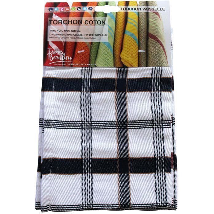 TISSAGES DE BEAULIEU 3 Torchons Andrea 100% coton - 50 x 70 cm - 2 bleu marine 1 bordeaux