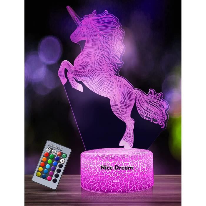 Veilleuse Licorne 3D Pour Enfants, Fille Lampe Led Usb Veilleuse Veilleuse Licorne 3D Pour Enfants, Fille Lampe Led Usb Veilleuse