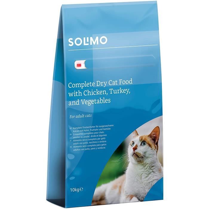 Nourriture Pour Chats Marque Amazon Solimo Croquettes Completes Pour Chats Adultes Au Poulet Dinde Et Legumes 1 P Cdiscount