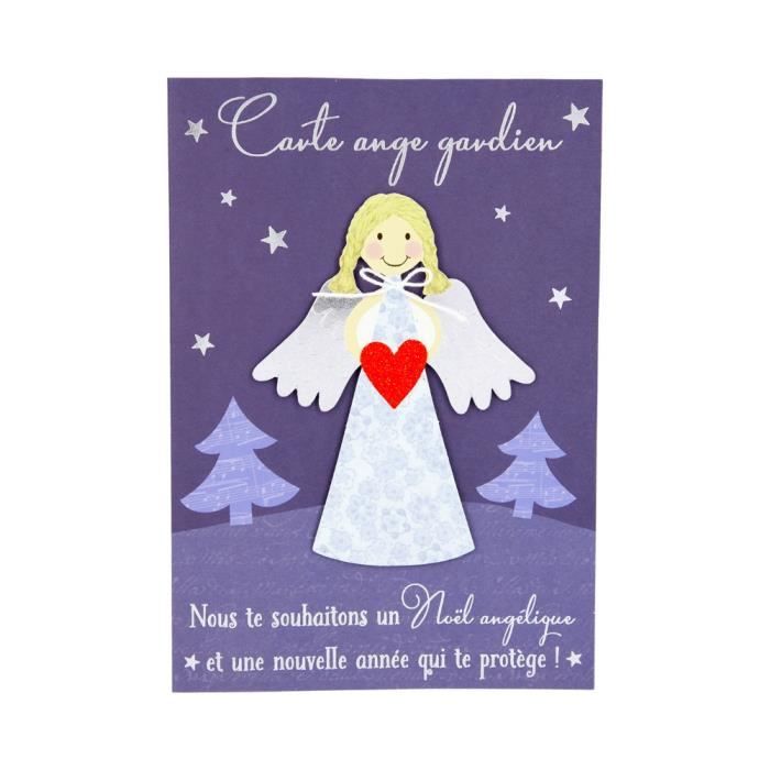 Carte De Voeux Fetes De Fin D Annee Ange Gardien Noel Angelique Cdiscount Beaux Arts Et Loisirs Creatifs