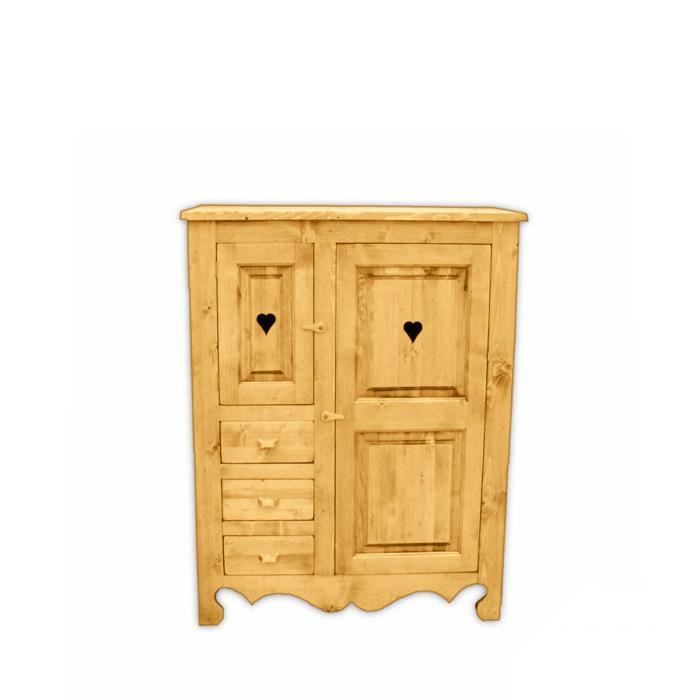 Armoire Sous Pente 2 Portes Et 3 Tiroirs En Pin Massif Achat