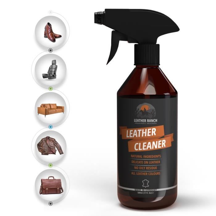 LEATHER RANCH Spray Nettoyant Cuir - Entretien Cuir Voiture, Chaussures &  Sacs, 500 ml - Cdiscount Sport