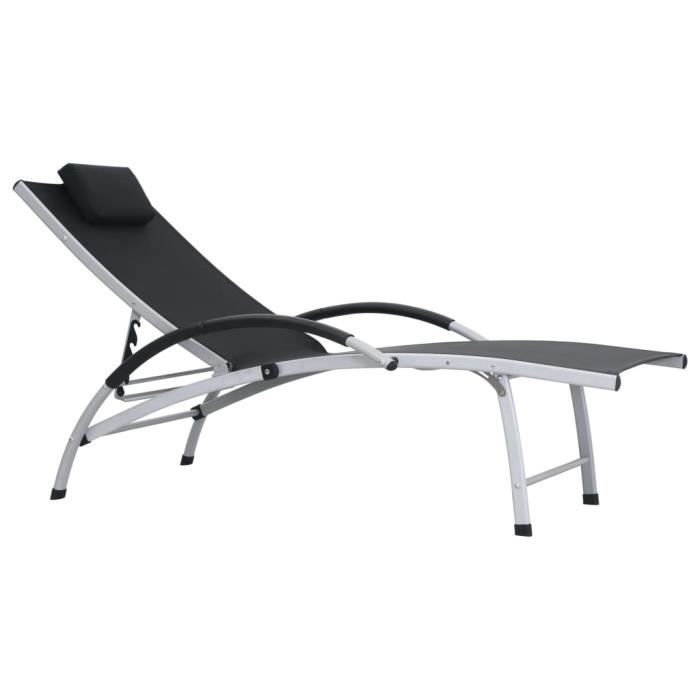 Chaise Longue De Jardin Chaise De Relaxation Fauteuil Relax Exterieur Aluminium Textilene Noir Achat Vente Fauteuil Jardin Chaise Longue De Jardin Cdiscount
