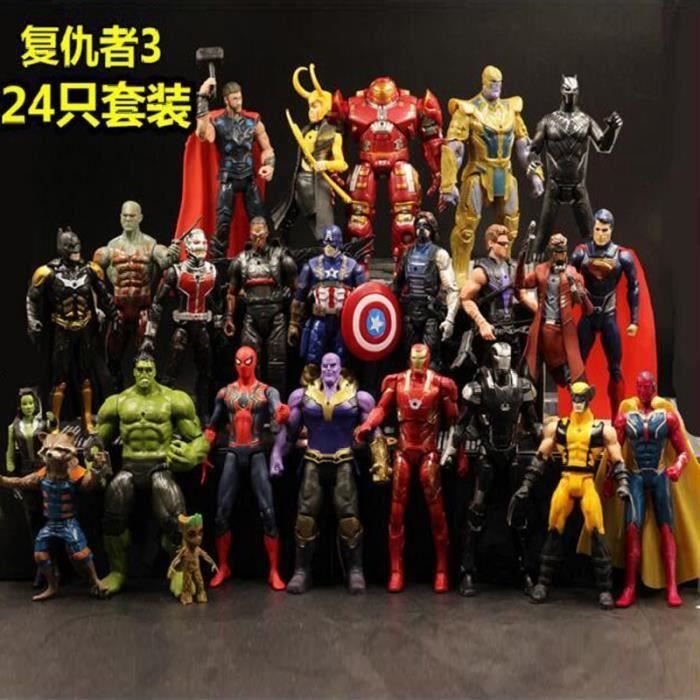 24 pi ces Figurines Super Hero Marvel Avengers Batman Iron Man