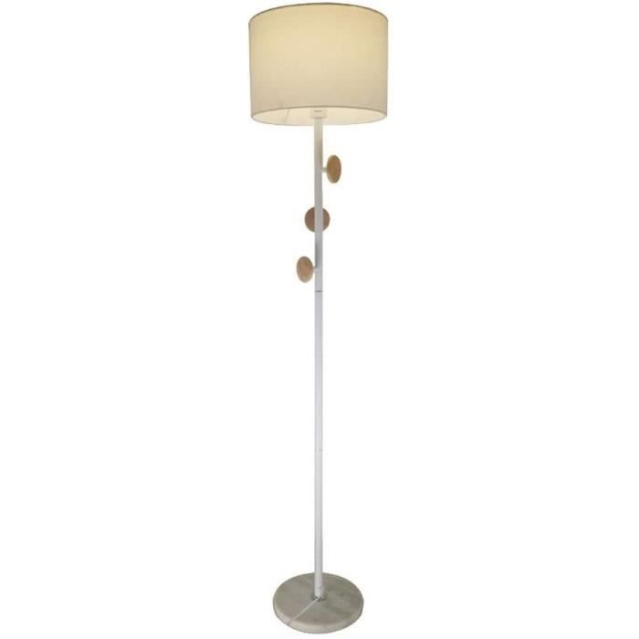 Lampe sur pied Marley, blanc, hauteur 151 cm, métal