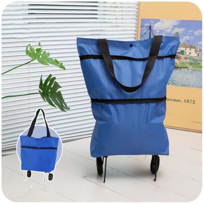 Sac de courses pliable à roulettes best sale