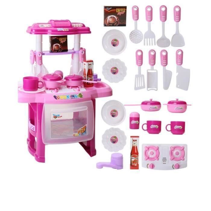 Rose Bebe Miniature Cuisine En Plastique Pretend Jouer Alimentaire Enfants Jouets Avec Musique Lumiere Enfants Cdiscount