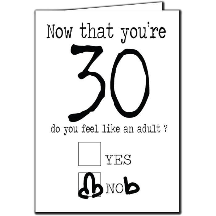 C63 Carte D Anniversaire 30 Ans 668 Cdiscount Beaux Arts Et Loisirs Creatifs