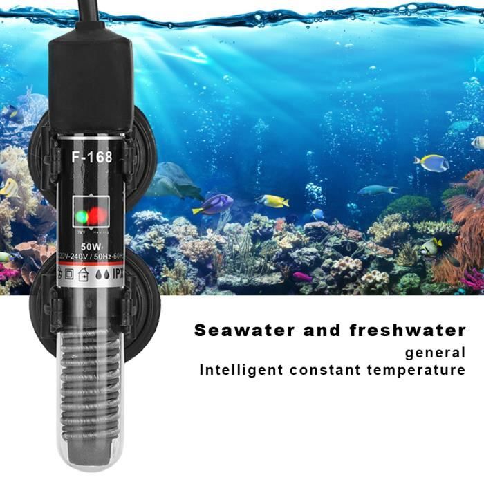 Chauffage D'aquarium Submersible, Chauffe-Aquarium, Pour Eau Douce Pour Eau Salée, Mini Tige Chauffante Pour Aquarium, Chauffe-eau Réglable, Prise UE