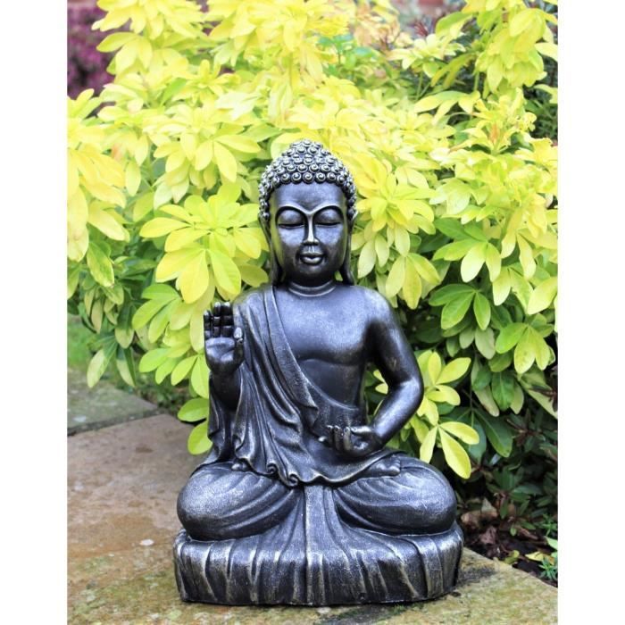 Statue Bouddha Effet Bronze Exterieur Interieur Decoration Zen 40 Cm Cdiscount Jardin