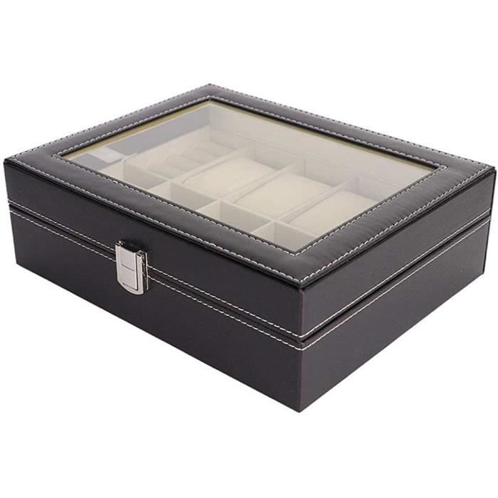Boîte à Bijoux Élégante En Velours 7 Emplacements - Coffret Rangement Bagues, Boucles D'Oreilles Et Boutons De Manchette Portable