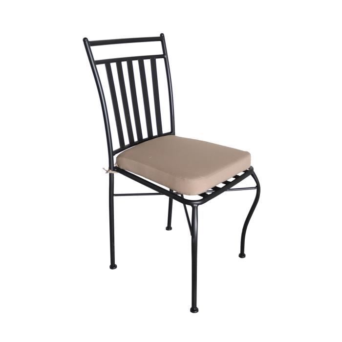 Chaise de Jardin Chillvert Tivoli Acier 40 5x50 5x89 cm Empilable Noir avec Coussin Chaise de Jardin Chillvert Tivoli Acier 40 5x50 5x89 cm Empilable Noir avec Coussin