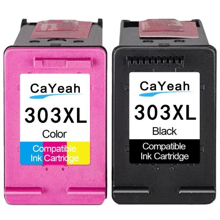 2 Cartouches d'encre Compatible pour HP 303 XL 303XL Compatible pour ENVY  Photo 6200 6220 6230 6232 6234 7100 7130 7134 7830 7834