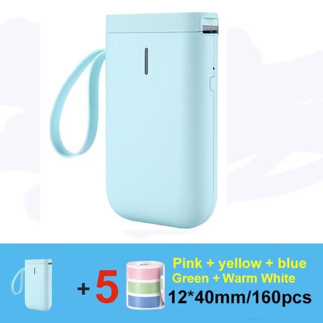 NIIMBOT D110 Étiqueteuse avec ruban adhésif, imprimante d'étiquettes Bluetooth portable, mini imprimante thermique, fabricant d'autocollants pour organiser la maison, la cuisine, l'école, blanc