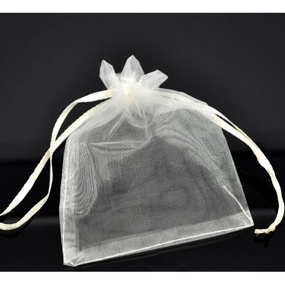 DECOMELODY – Lot De 100 Sacs à Bijoux En Organza Noir – Avec Cordon De Serrage – Parfait Pour Mariages, Fêtes Et Cadeaux - 2