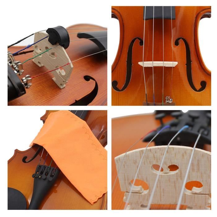 Chevalet de violon, jeu de cordes de violon, artistes débutants en acier inoxydable pour violon beau remplacement