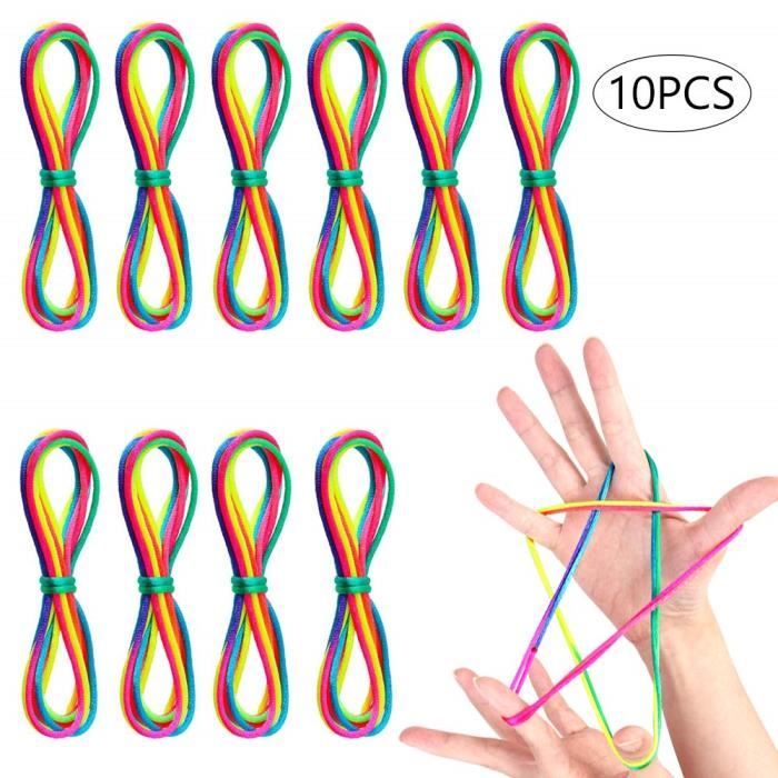 MAELSA Jeux DE Ficelle ZTRINGZ Color Arc en Ciel 170CM Rainbow Rope Jeu Doigt Jeu Corde Filament 