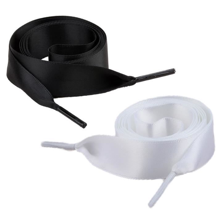 BIGOOD Paires Lacets en Satin Ruban Lacets Plats pour Chaussures