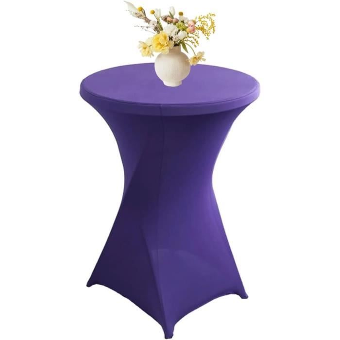 Housse De Table Haute Extensible En Spandex - Lot De 3, 80x110 Cm, Polyester/élasthanne, Pour Mariage, Bar, événement