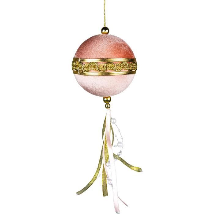 Boite De 6 Boules De Noel Poids Velours Bordeaux/Or De Jolipa - 8Cm X 8Cm X 8Cm